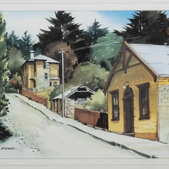 framed Mavis McKinney print  - St Bathans H-300 W-400