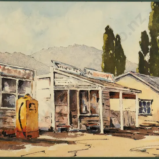 MS Purser '63 - framed watercolour - shops H-270 W-340