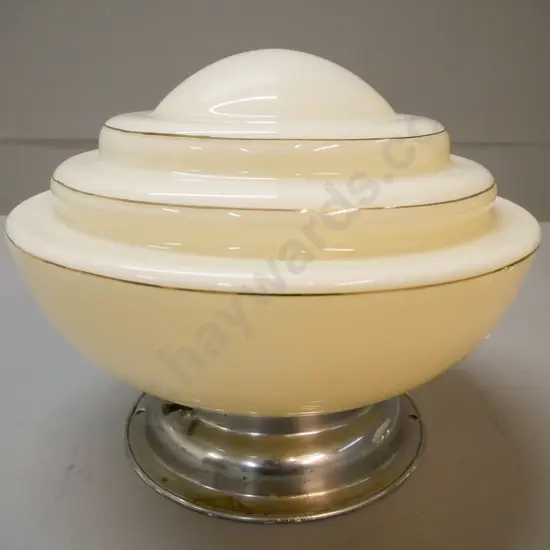 one ivory coloured UFO shade with gold pinstripe decoration H- 220