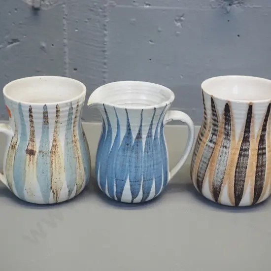 3 pieces of Hanmer pottery - 2 large mugs H-120 W-110 and a jug