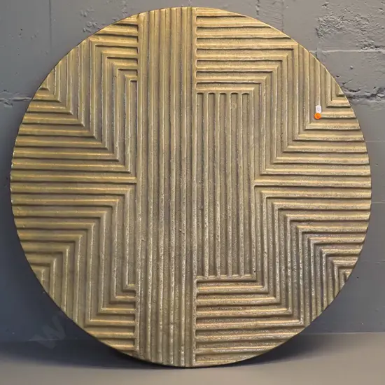 large Indian heavy cast brass wall hanging disc D-770