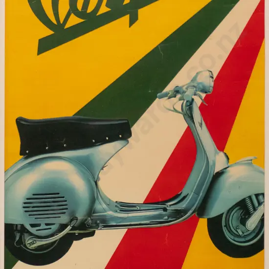 framed Vespa print H-350 W-250 (slight creasing)
