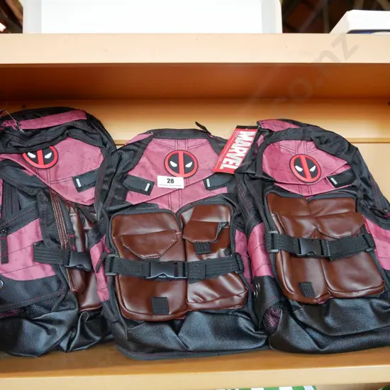3 x Marvel Deathpool backpacks