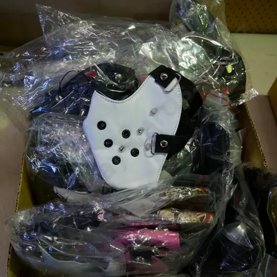 box of assorted face masks / respirator shape half masks