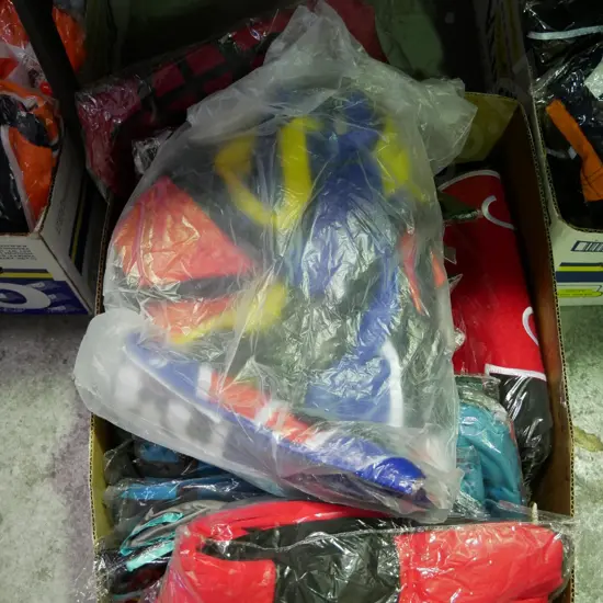 box of assorted unopened costumes