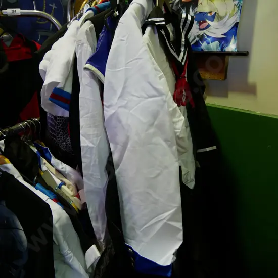 rack of assorted costumes