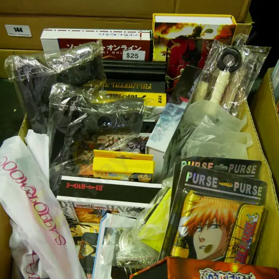 lucky dip box of assorted fantasy colllectables and toys