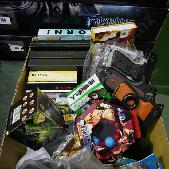 lucky dip box of assorted fantasy colllectables and toys