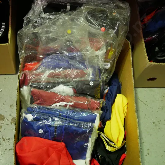 box of opened and unopened costumes