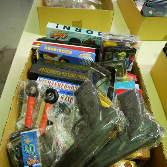 lucky dip box of assorted fantasy colllectables and toys