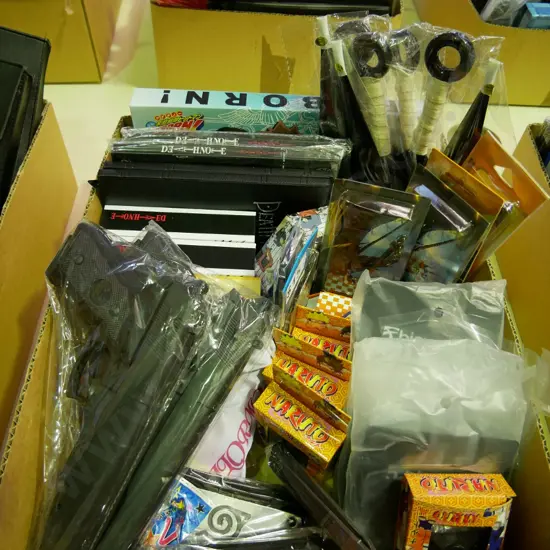 lucky dip box of assorted fantasy colllectables and toys