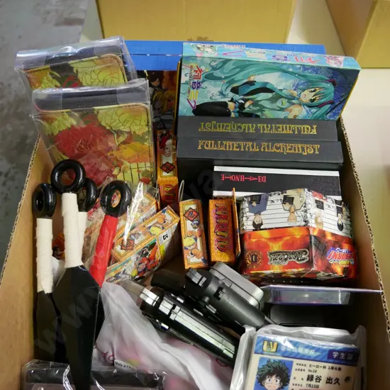 lucky dip box of assorted fantasy colllectables and toys