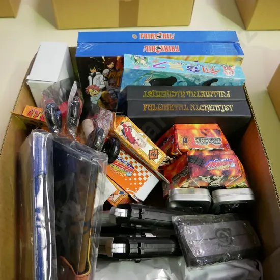 lucky dip box of assorted fantasy colllectables and toys