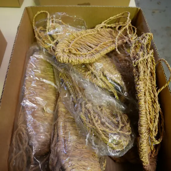 box of seagrass sandals