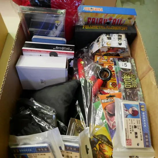 lucky dip box of assorted fantasy colllectables and toys