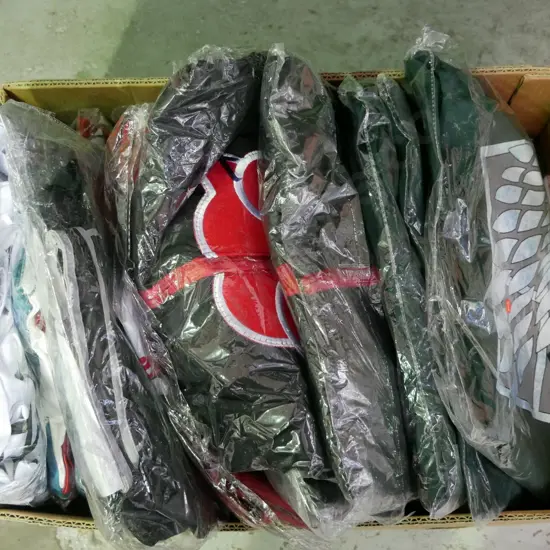 box of unopened costumes