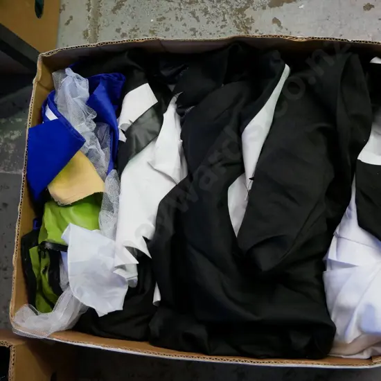 box of opened costumes