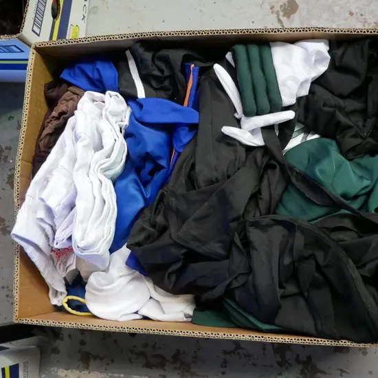 box of opened costumes