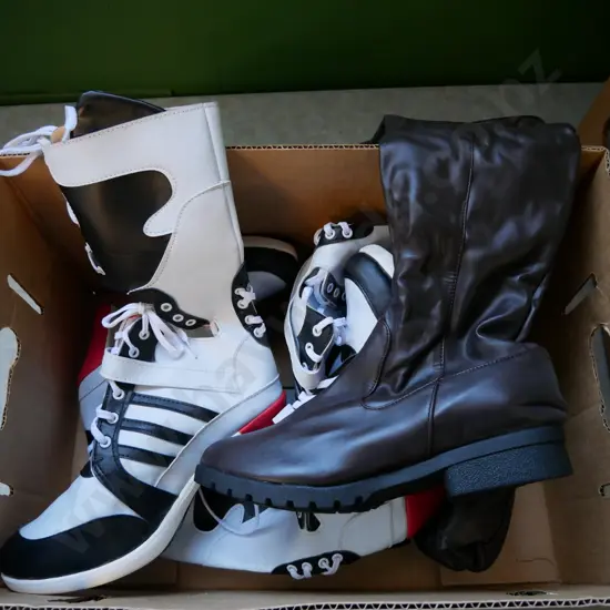box of cosplay shoes and boots