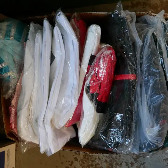 box of unopened costumes