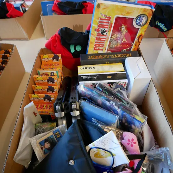 lucky dip box of assorted fantasy colllectables and toys