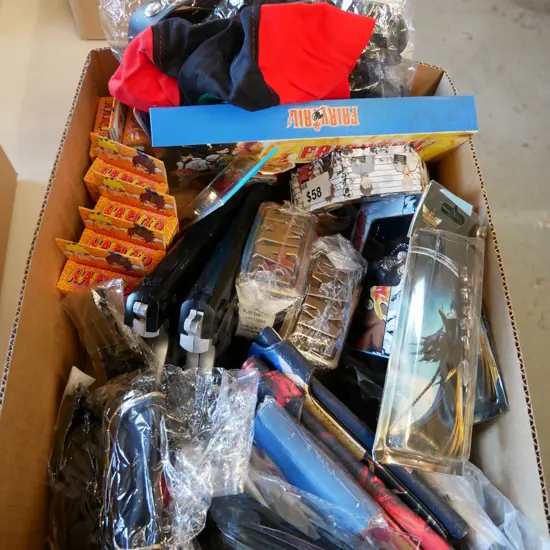 lucky dip box of assorted fantasy colllectables and toys