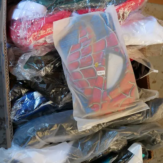 box of unopened costumes