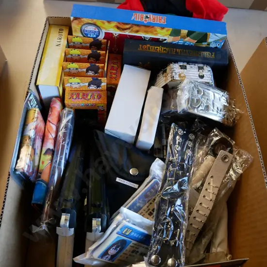 lucky dip box of assorted fantasy colllectables and toys