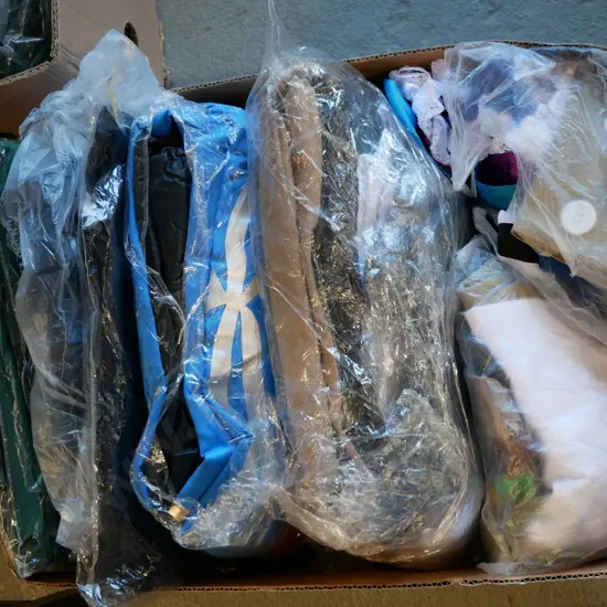 box of unopened costumes