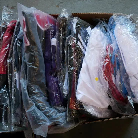 box of unopened costumes