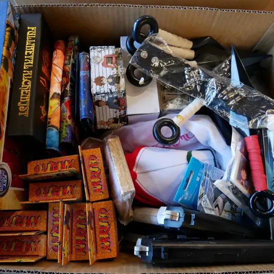 lucky dip box of assorted fantasy colllectables and toys