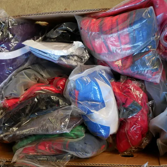 box of unopened costumes
