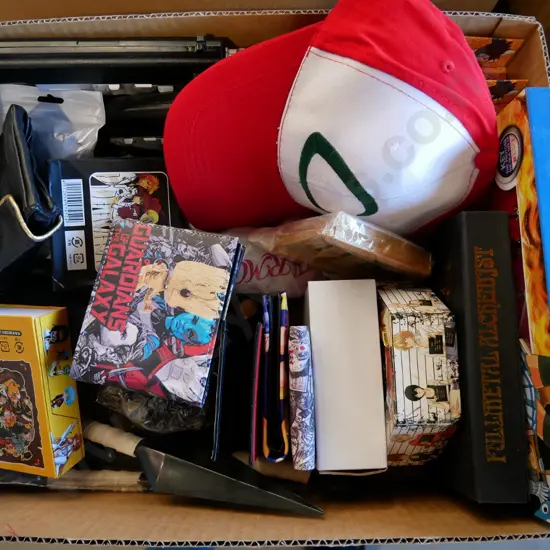 lucky dip box of assorted fantasy colllectables and toys