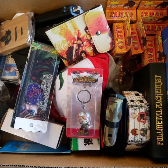 lucky dip box of assorted fantasy colllectables and toys