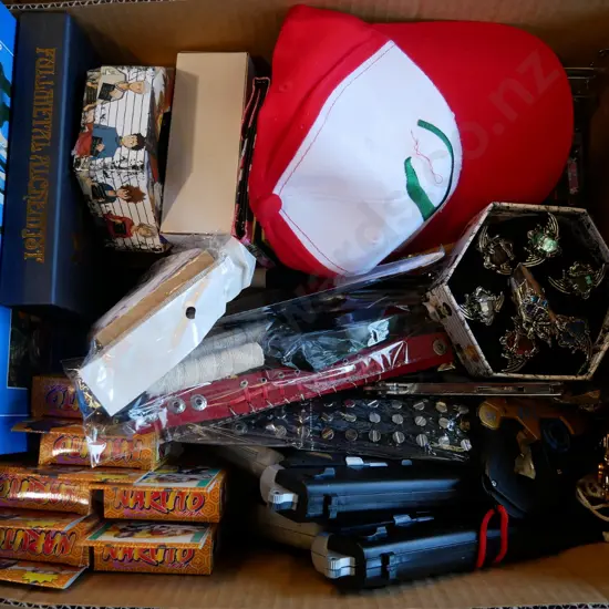 lucky dip box of assorted fantasy colllectables and toys