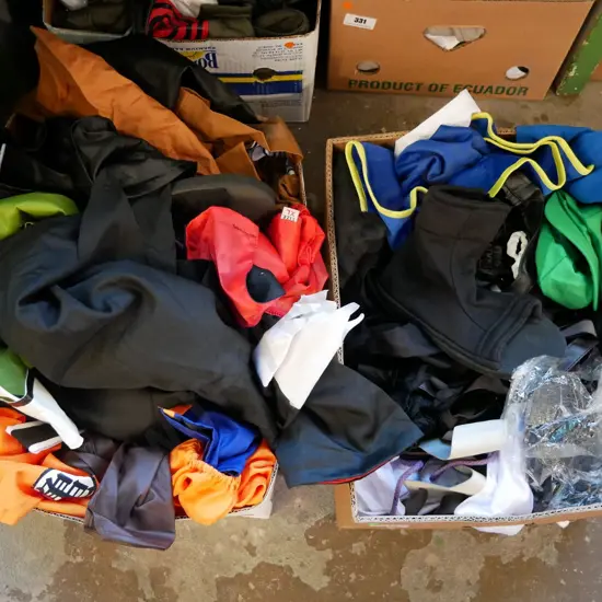 2 boxes opened costumes - green dots