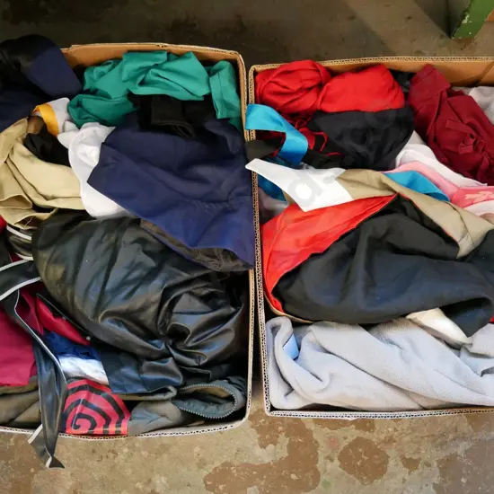 2 boxes opened costumes - orange dots