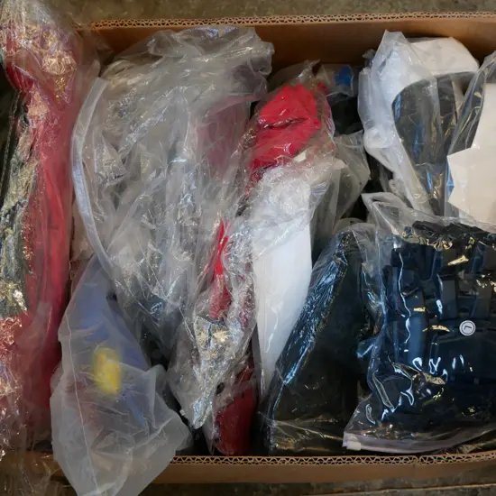 box of unopened costumes