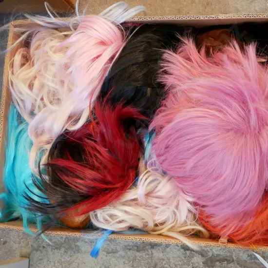 box of wigs