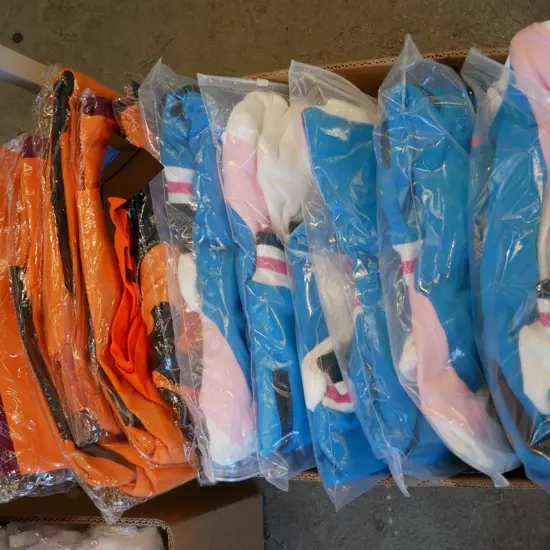 box of unopened costumes