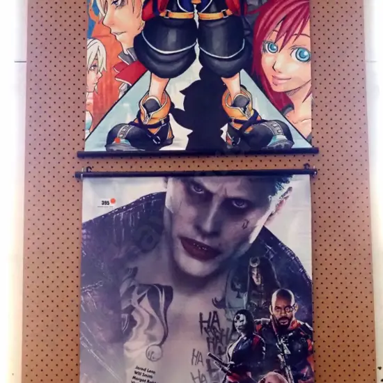 2 wall hanging prints on scrolls