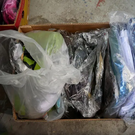 box of unopened costumes