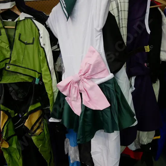 rack of assorted costumes