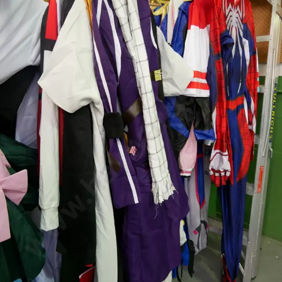 rack of assorted costumes