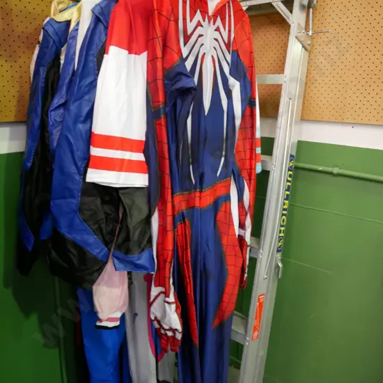 rack of assorted costumes