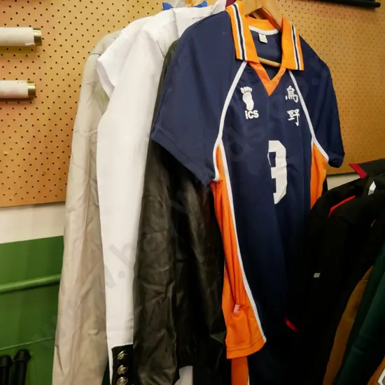 rack of assorted costumes