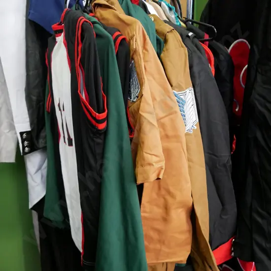 rack of assorted costumes