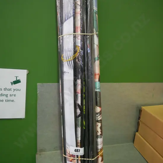 bundle of 10 wall hanging prints on scrolls