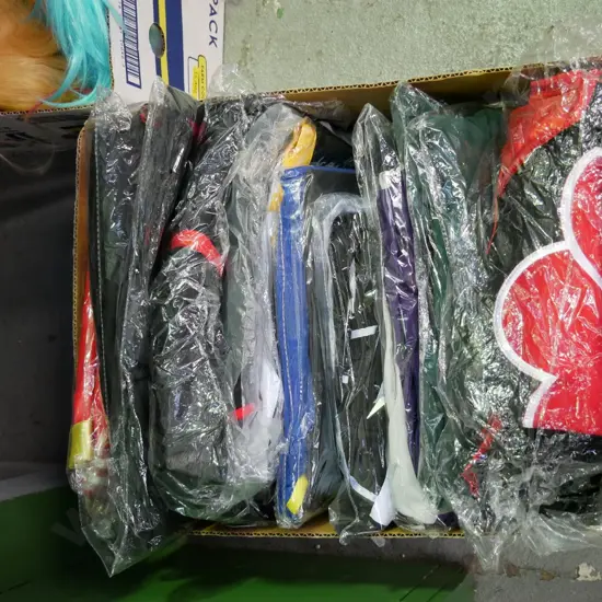 box of unopened costumes