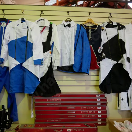 various costumes on hangers